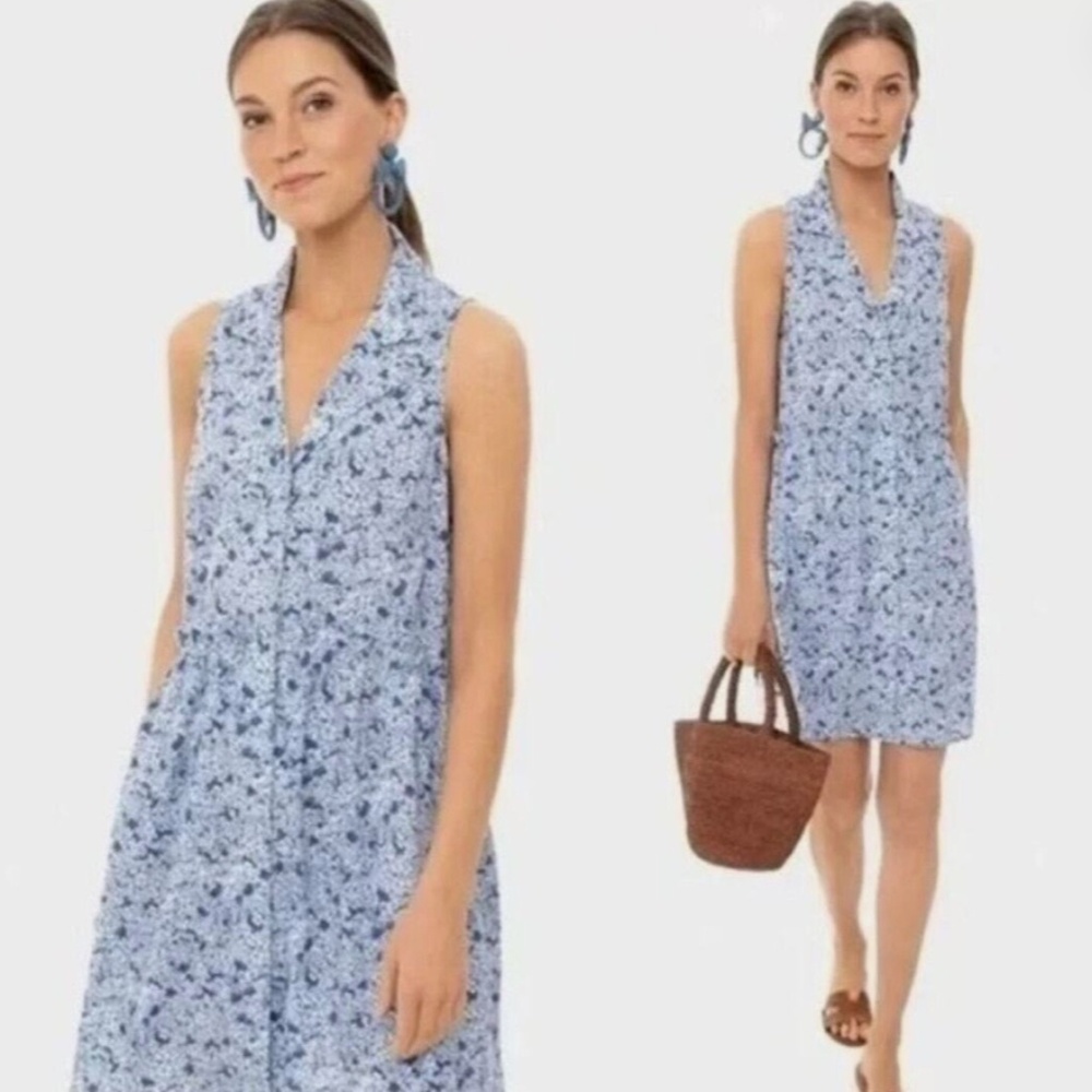 Tuckernuck royal shirt blue hydrangea dress